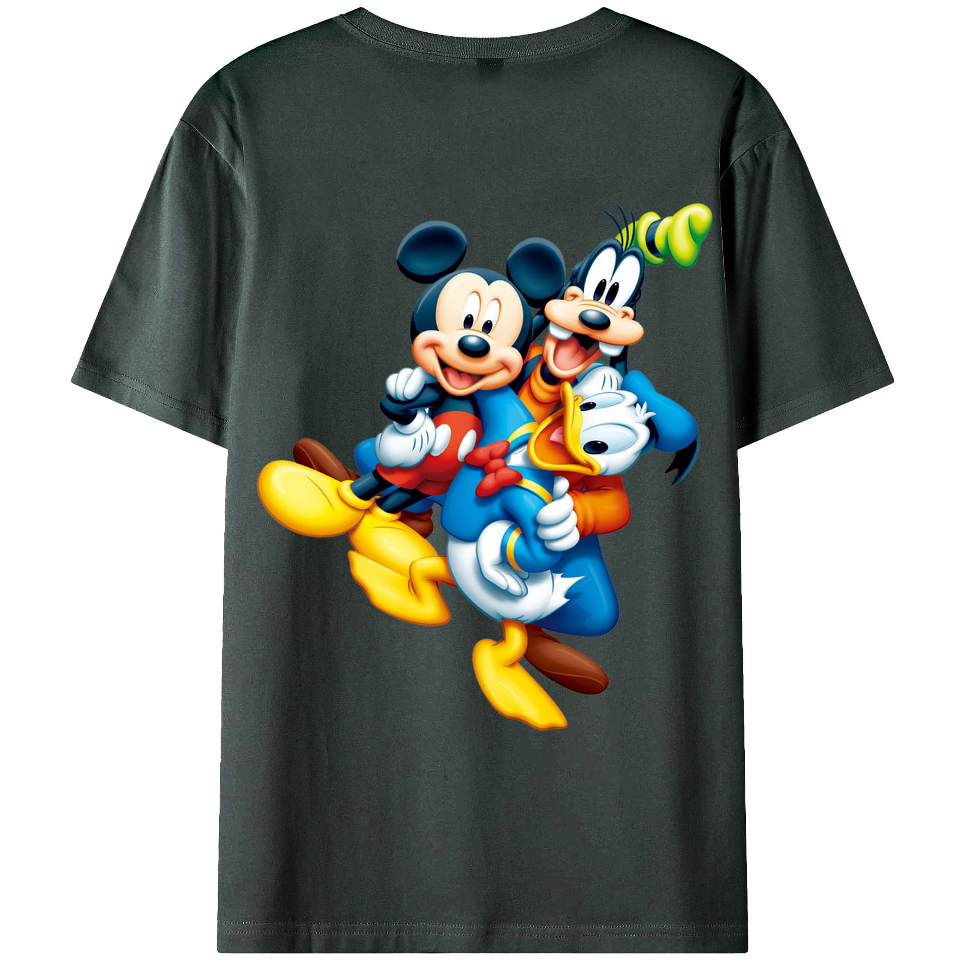 ミッキーマウス Mickey Mouse 綿100％ メンズ半袖Tシャツ（バックプリント） 通気性